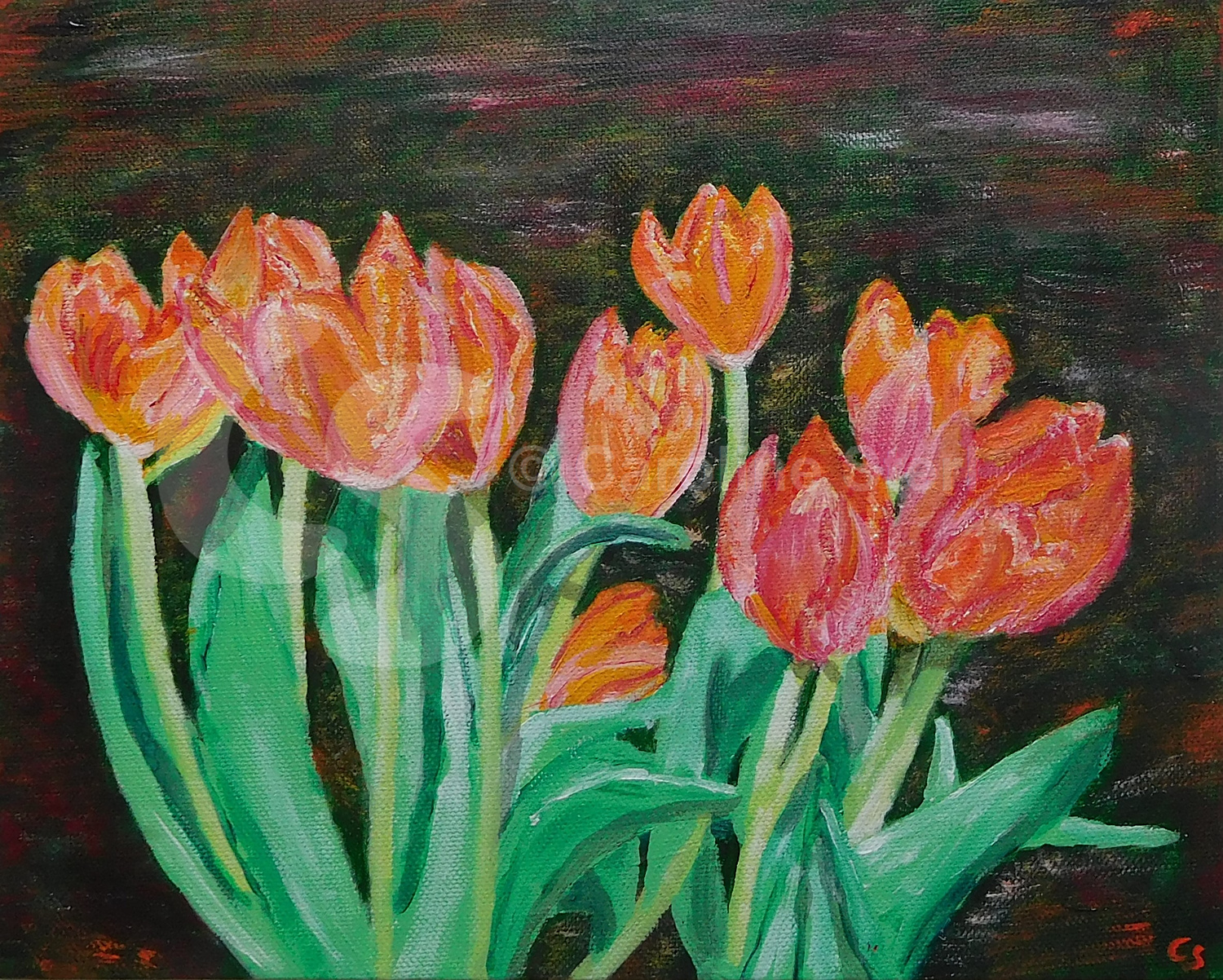 Painting: A Bunch of Tulips